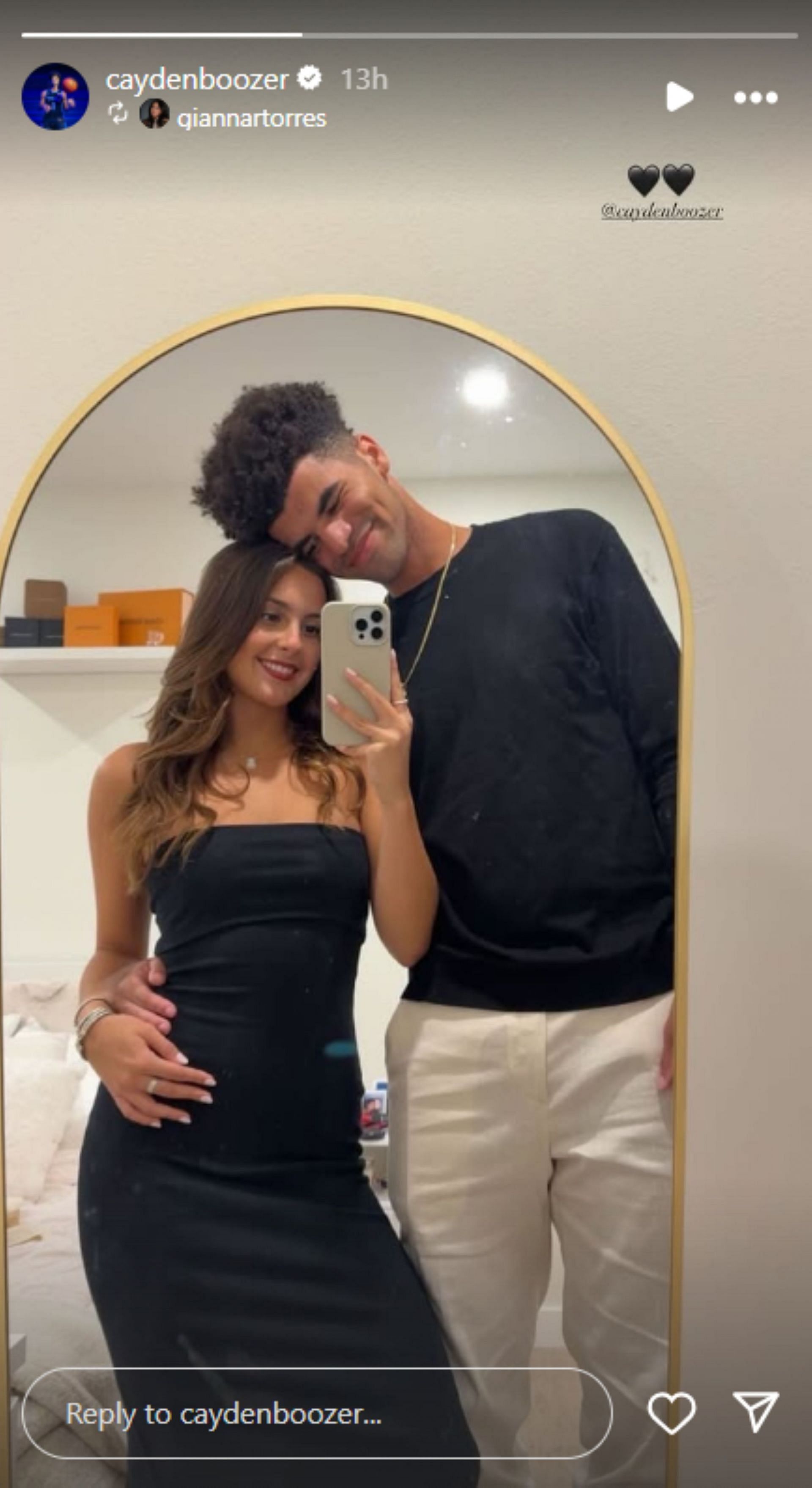Carlos Boozer's Duke-bound son Cayden Boozer shares adorable mirror selfie with girlfriend Gianna Rose while rocking matching outfits (Image: IG/caydenboozer)